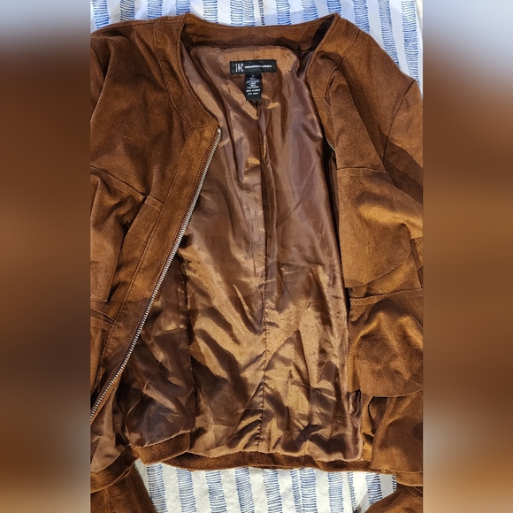 INC International Concepts Brown Ruffle Jacket - Picture 4 of 4